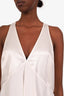 Brunello Cucinelli White Cotton Silk V-Neck Sleeveless Top Size M
