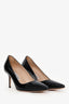 Manolo Blahnik Black Patent Leather Pointed Toe Heels Size 37