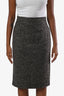 Max Mara Grey Wool Pencil Skirt Size 6