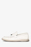 Loro Piana White Grained Leather Summer Charms Walk Loafer Size 39