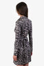 Diane von Furstenberg Silk Jersey Grey Cheetah Print 'Julian' Wrap Dress Size 6