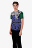 Versace Black/Blue Cotton 'Baroque' T-Shirt Size M Mens