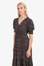 Ba&sh Black/White Patterned Short Sleeve Midi Dress Size S