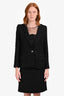Pre-loved Chanel™ 2016 Black Tweed Jacket Size 38 + Skirt Size 36 Set