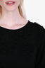 Comme des Garcons Black Wool Embroidered Scoop Neck Sweater Size M