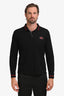 Burberry Black Cotton Logo Long Sleeve Polo Shirt Size L Men's