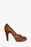 Prada Leopard Ponyhair Platform Heels Size 40.5