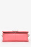Pre-loved Chanel™ 2016-17 Pink Calfskin Leather Chevron Old Medium Boy Bag SHW