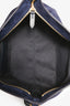 Khaite Blue Suede Logo Lina Clutch
