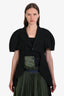 Comme Des Garcon Black Wool Cut-Out Deconstructed Short Sleeve Blazer Size M