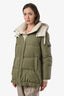 Brunello Cucinelli Green Hooded Zip Up Quilted Down Jacket Size 40