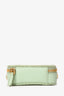 Prada Green Crochet Leather Raffia-Effect Mini Pouch with Strap