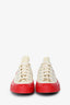 Comme des Garcons Play x Converse Cream/Red Platform Low Top Sneaker Size 9