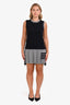 Thom Browne Navy/Grey Knit Sleeveless Midi Dress Size 42
