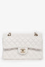 Pre-loved Chanel™ White Caviar Leather Small Classic Double Flap GHW