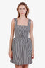Christian Dior Black/White Striped Lace-up Detail Mini Dress Size 4