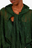 Norma Kamali Green Long Sleeve Ruffle Bodysuit Size XS