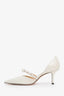 Jimmy Choo White Patent Leather Pearl Heels Size 36