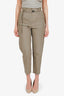 Brunello Cucinelli Green Cotton Blend Monili Belted Pants Size 0