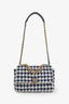 Pre-loved Chanel™ Blue Houndstooth Tweed Medium 19 Flap Bag