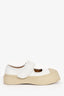 Marni White Nappa Leather Toe Cap Mary Jane Flats Size 38
