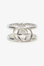 Gucci Sterling Silver Double Band GG Ring Size 6
