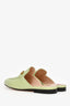 Gucci Pistachio Green Leather Horsebit Princetown Loafers Size 39.5