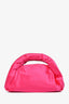 Stuart Weitzman Pink Satin The Moda Mini Tote with Chain