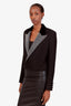 Saint Laurent Black Virgin Wool Embellished Crop Jacket Size 38
