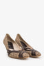 Christian Dior Beige Logo Canvas Leather Pointed Toe Heels Size 41