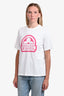 Louis Vuitton White/Pink Cotton Graphic Logo T-Shirt Size S