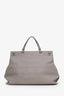 Gucci Grey Pebbled Leather Large Bamboo Daily Top Handle Bag with Strap
