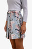 Zimmermann Blue Leaf Print Linen Belted Mini Skirt Size 0