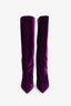 Jimmy Choo Purple Velvet 'Blake 85' Knee-High Boots Size 41