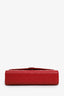 Saint Laurent Red Grained Leather Small Envelope Bag