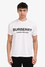 Burberry White Cotton Logo T-Shirt Size S Men's