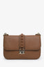 Valentino Brown Leather Rockstud Shoulder Bag