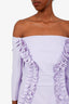 Greta Constantine Lavender Ruffle Detail Midi Dress Size L