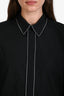 Givenchy Black Cotton Chain Trim Collar Button Down Long Sleeve Shirt Size 38