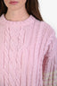 Thom Browne Pink Wool Mohair Cable Knit Sweater Size 4