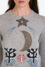 Christian Dior Grey Cashmere Metallic 'La Lune' Sweater Size 6