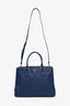 Prada Navy Saffiano Leather Medium Double Zip Galleria Tote with Strap