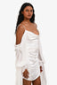 For Love & Lemons White Sheer Sleeve Mini Dress Size S