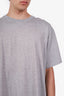 Burberry Grey Cotton Check Panel Oversized T-Shirt Size L Mens