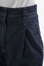 Jean cargo ballon en denim bleu marine à revers Brunello Cucinelli Taille 4