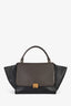 Celine Grey/Navy Leather Medium Shoulder Bag