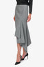 Balenciaga Black/White Houndstooth Asymmetrical Midi Skirt Size 38