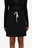 Gucci Black GG Monogram Drawstring Mini Skirt Size S