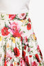 Dolce & Gabbana White/Multicolour Cotton Floral Print Mini Skirt Size 40