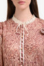 Zimmermann Pink/White Linen Paisley Button-Up LS Dress Size 3